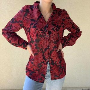 JACYLN SMITH SHEER BUTTON UP